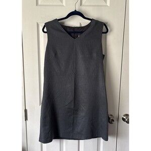 Vintage Ilyza New York Women's Size Large Gray Sheath Dress Business Or Casual